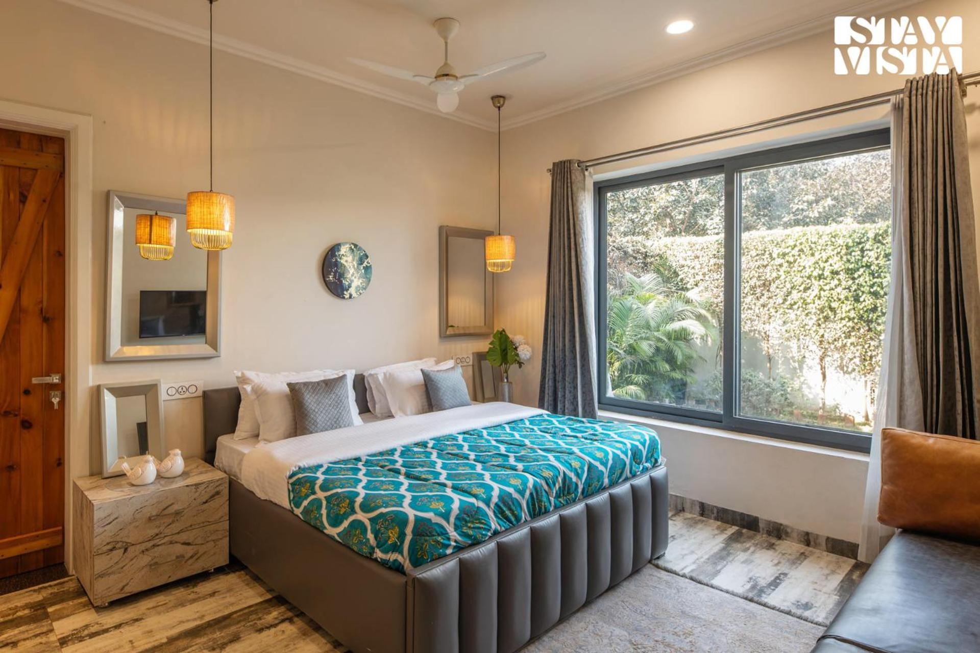 Stayvista's Velvet Whisper - Urban Retreat With Contemporary Decor, Cozy Balcony & Lawn Villa